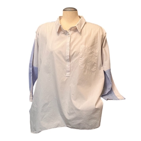 English Factory (Anthropologie) Oversized Cotton Button-up Shirt - Picture 2 of 11